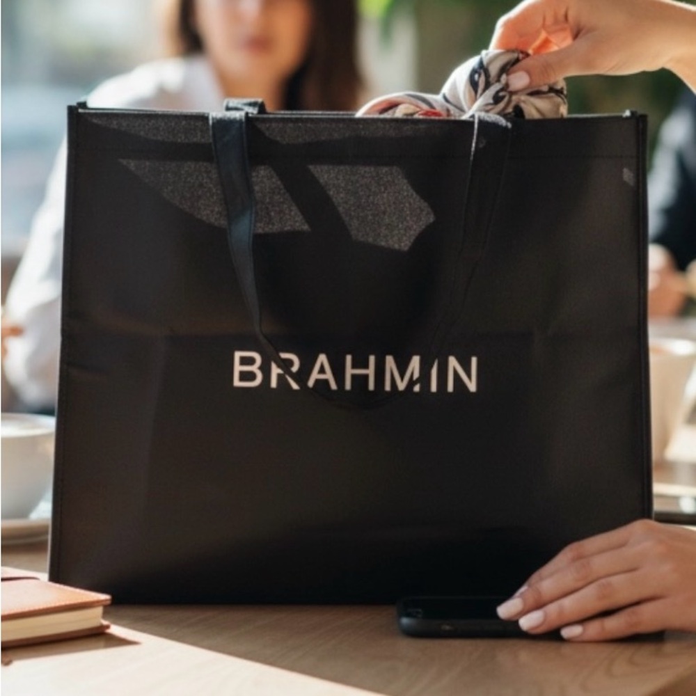 Brahmin Navy Blue Shopper Tote Bag